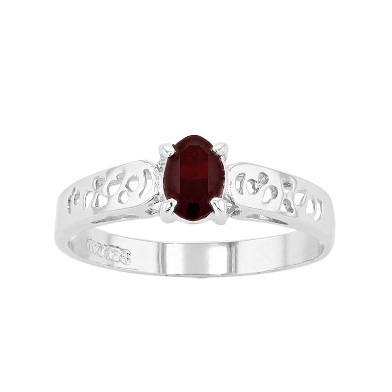 Traditions Jewelry Company Sterling Silver Crystal Birthstone Filigree Ring, Women's, Size: 6, January