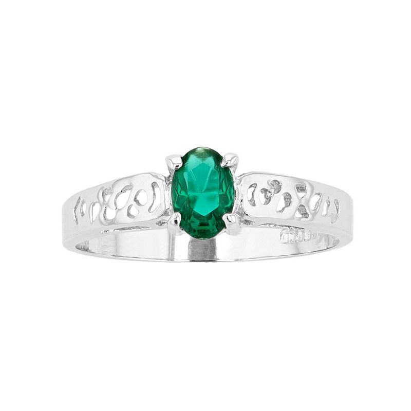 Traditions Jewelry Company Sterling Silver Crystal Birthstone Filigree Ring, Women's, Size: 6, May