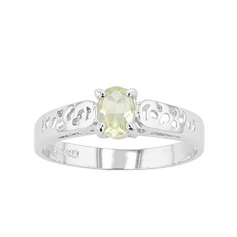 Traditions Jewelry Company Sterling Silver Crystal Birthstone Filigree Ring