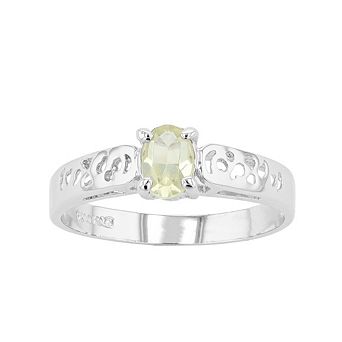 Traditions Jewelry Company Sterling Silver Crystal Birthstone Filigree Ring