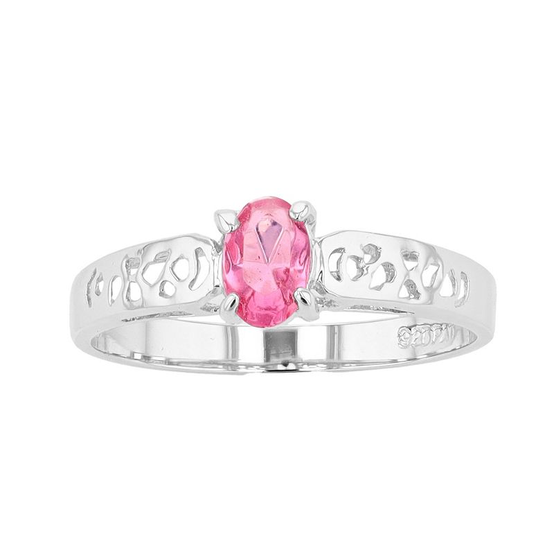 Traditions Jewelry Company Sterling Silver Crystal Birthstone Filigree Ring, Women's, Size: 7, October