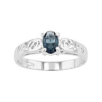 Traditions Jewelry Company Sterling Silver Crystal Birthstone Filigree Ring