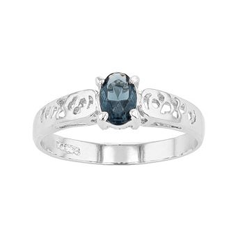 Traditions Jewelry Company Sterling Silver Crystal Birthstone Filigree Ring