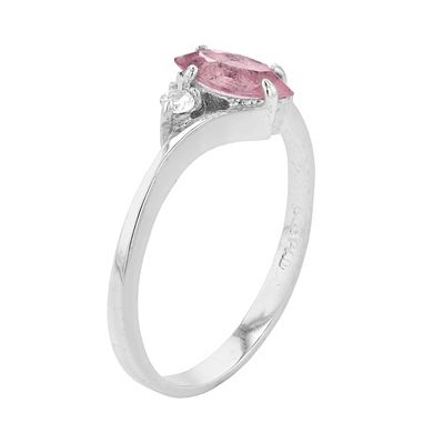 Traditions Jewelry Company Sterling Silver Crystal Birthstone Marquise Ring