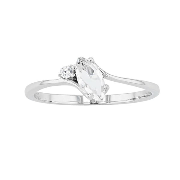Traditions Jewelry Company Sterling Silver Crystal Birthstone Marquise Ring - April (6)