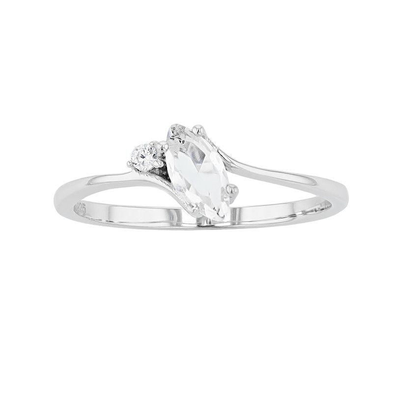 Traditions Jewelry Company Sterling Silver Crystal Birthstone Marquise Ring, Women's, Size: 8, April