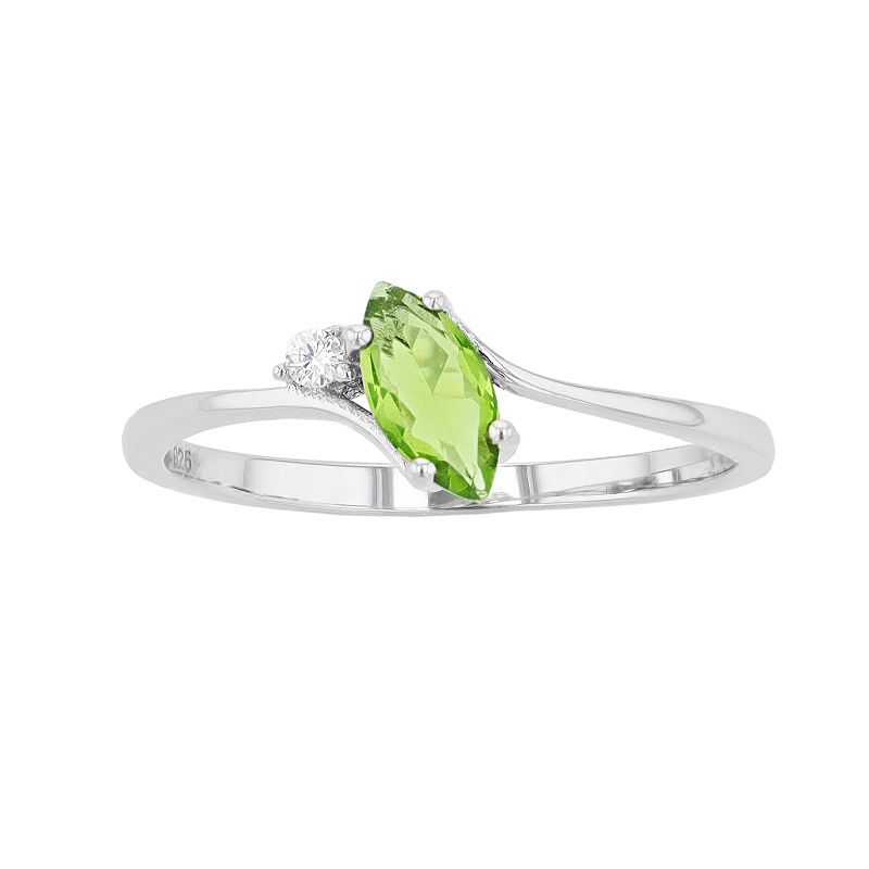 Traditions Jewelry Company Sterling Silver Crystal Birthstone Marquise Ring, Women's, Size: 9, August