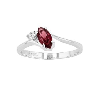 Traditions Jewelry Company Sterling Silver Crystal Birthstone Marquise Ring