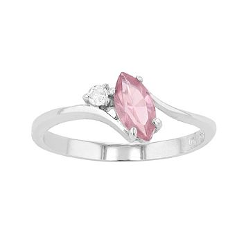 Traditions Jewelry Company Sterling Silver Crystal Birthstone Marquise Ring