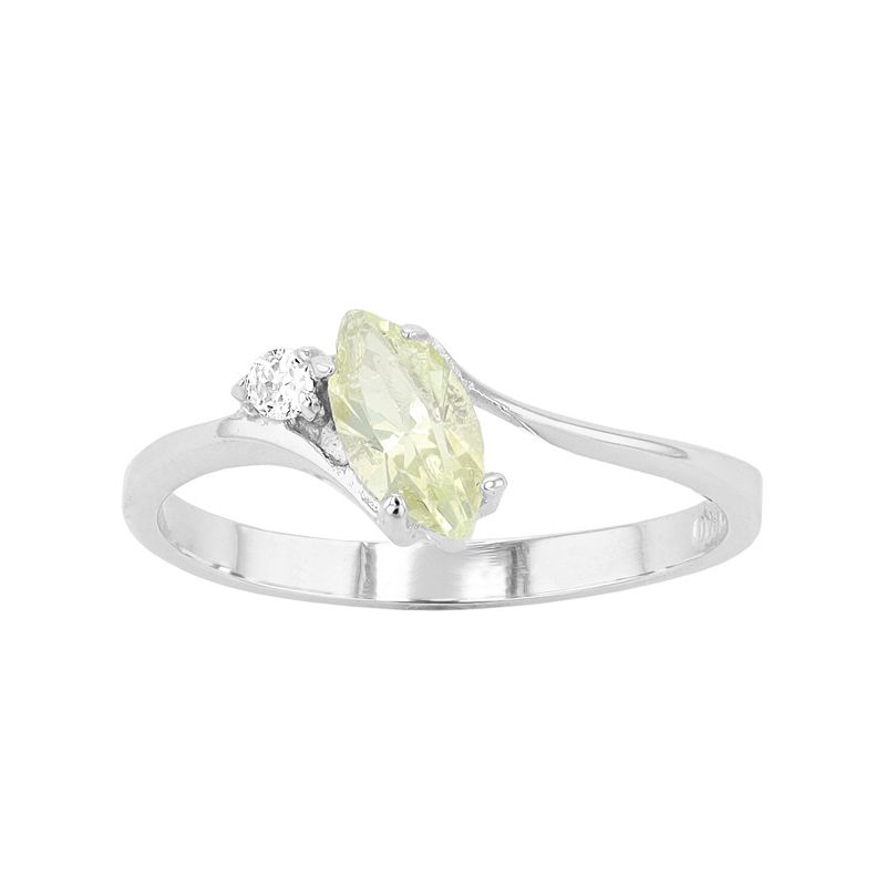 Traditions Jewelry Company Sterling Silver Crystal Birthstone Marquise Ring, Women's, Size: 8, November