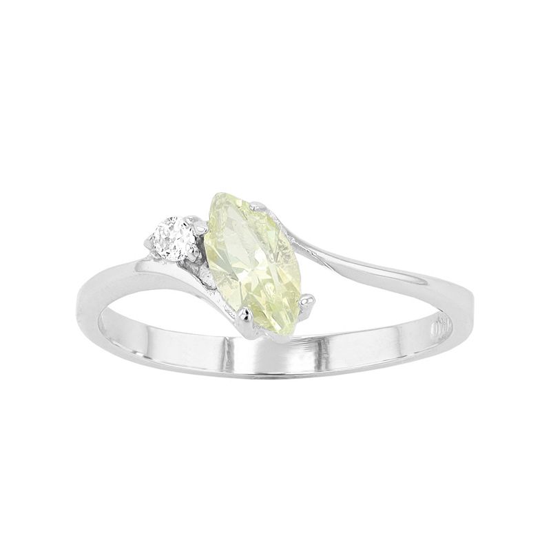 Traditions Jewelry Company Sterling Silver Crystal Birthstone Marquise Ring