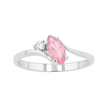 Traditions Jewelry Company Sterling Silver Crystal Birthstone Marquise Ring