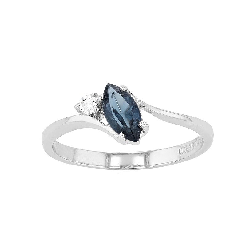 Traditions Jewelry Company Sterling Silver Crystal Birthstone Marquise Ring