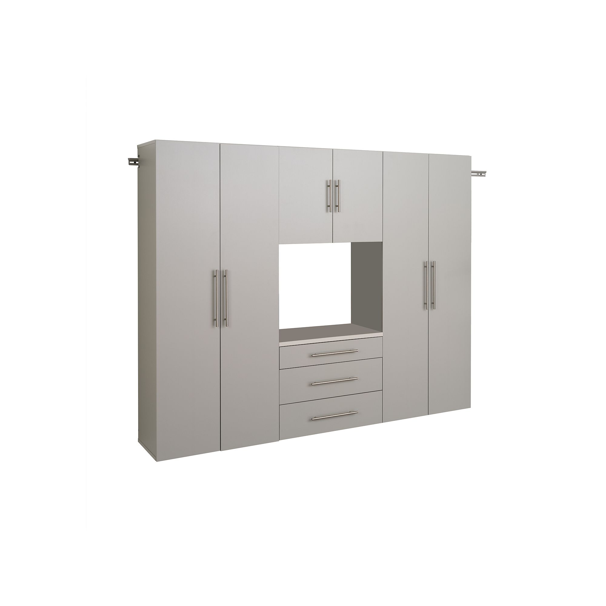 Prepac HangUps G 90-in. Storage Cabinet 4-piece Set, Gray