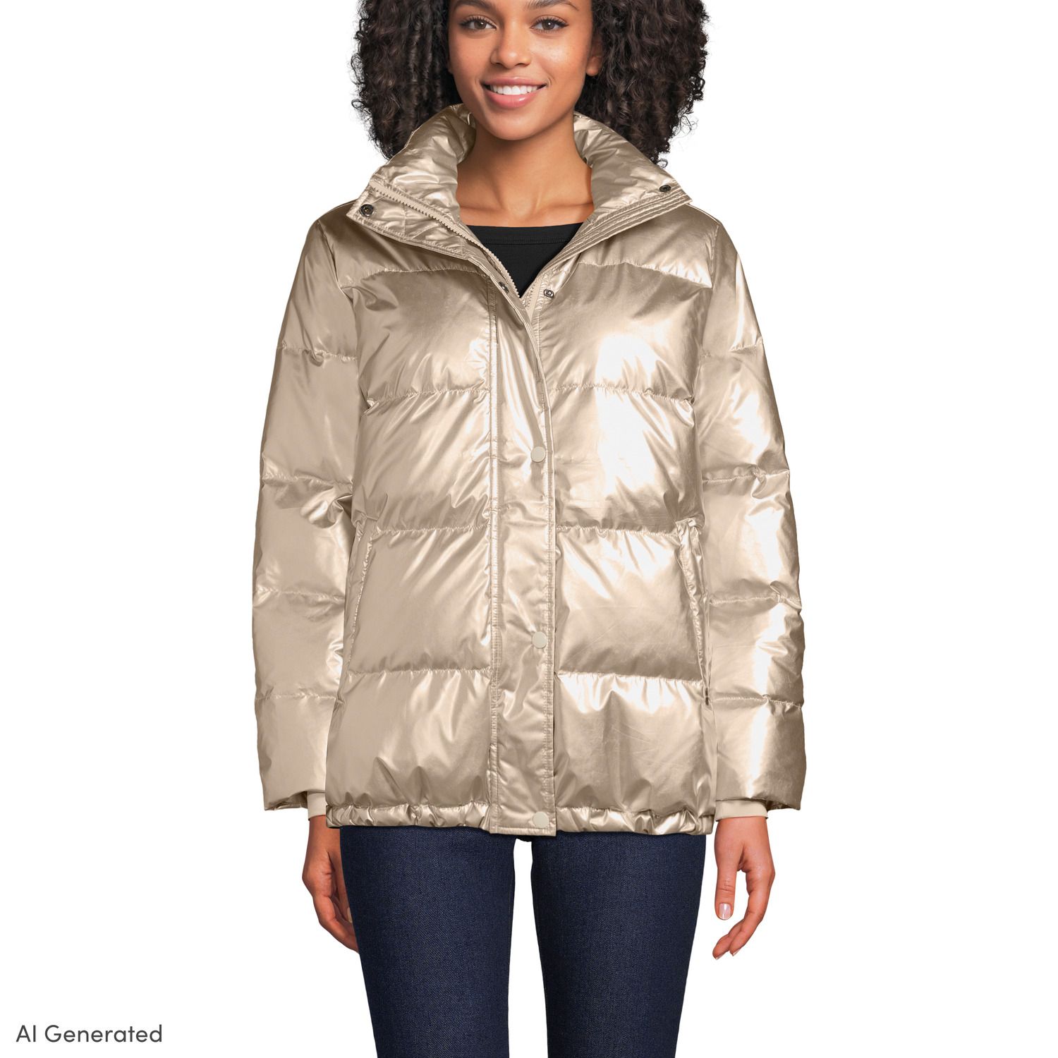 Women's Lands' End Wide Channel 600 Down Oversized Puffer Jacket