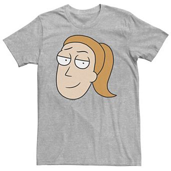 Big & Tall Rick & Morty Summer Big Face Head Shot Tee