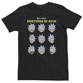 Big & Tall Rick & Morty Emotions Of Rick Faces Tee