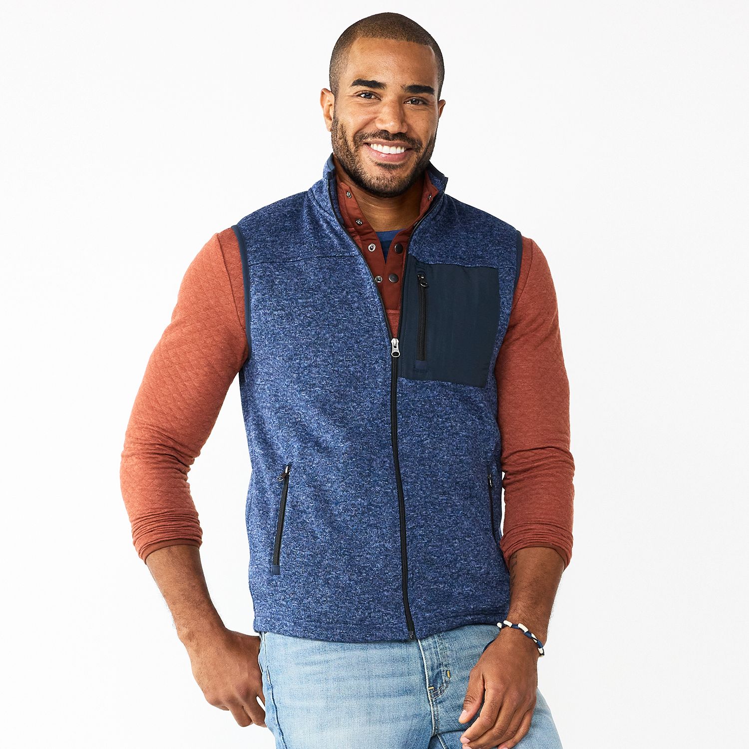 men's sleeveless fleece vest