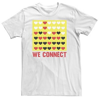 Big & Tall Connect 4 We Connect Heart Shaped Cut Out Game Tee
