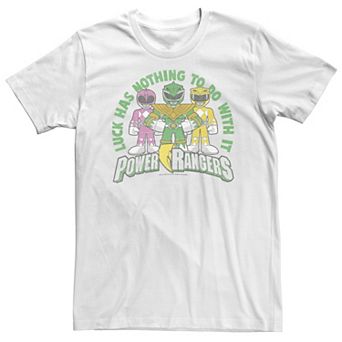 Big & Tall Power Rangers Luck Has Nothing To Do With It Group Shot Tee