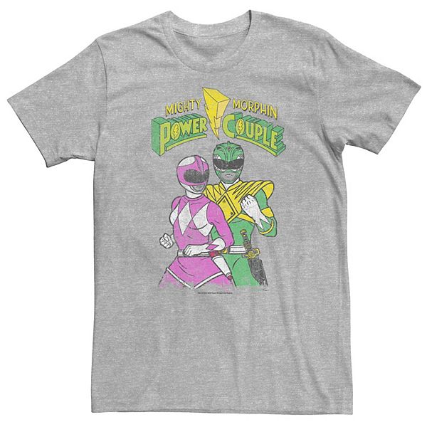 Big & Tall Power Rangers Power Couple Green And Pink Ranger Tee