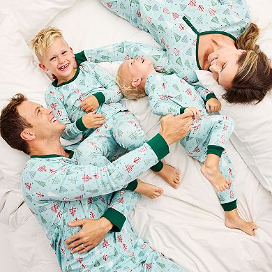 Toddler LC Lauren Conrad Jammies For Your Families® Aqua Winter Tree Top & Bottoms Pajama Set