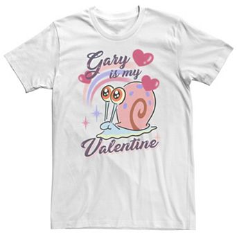 Big & Tall Spongebob Squarepants Gary Is My Valentine Heart Theme Tee