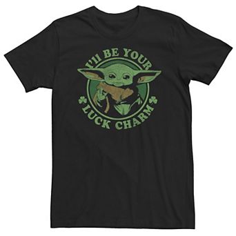 Big & Tall Star Wars The Mandalorian I'll Be Your Lucky Charm Grogu Portrait Tee