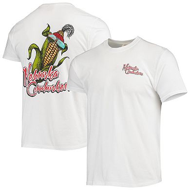 Men's White Nebraska Huskers Mascot Bandana T-Shirt