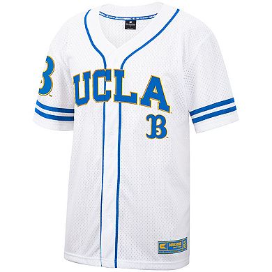 Men's Colosseum White UCLA Bruins Free Spirited Mesh Button-Up Baseball Jersey