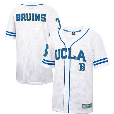 Men's Colosseum White UCLA Bruins Free Spirited Mesh Button-Up Baseball Jersey