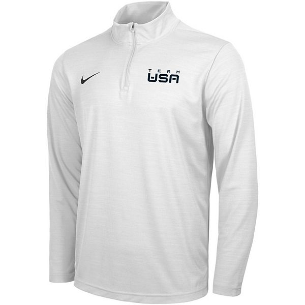 Men's Nike White Team USA Intensity Quarter-Zip Performance Jacket