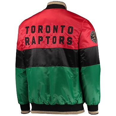 Men's Starter Red/Black/Green Toronto Raptors Black History Month NBA 75th Anniversary Full-Zip Jacket