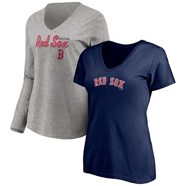 Women's Fanatics Branded Navy Chicago Cubs Red White & Team V-Neck T-Shirt