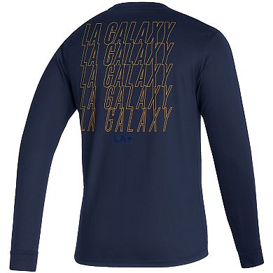 Men's adidas Navy LA Galaxy Club Long Sleeve T-Shirt