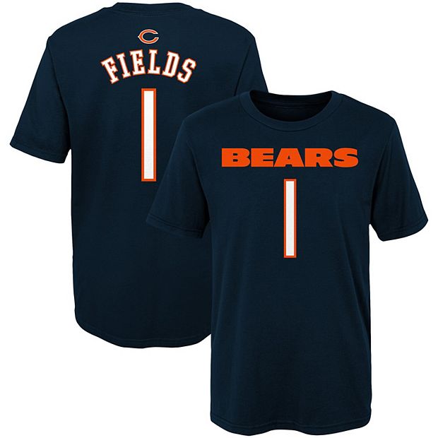 Outerstuff Preschool Justin Fields Navy Chicago Bears Mainliner Player Name & Number T-Shirt, Kids Unisex, Size: 4, Blue