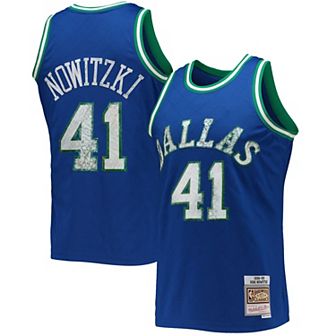 Men's Mitchell & Ness Dirk Nowitzki Blue Dallas Mavericks 1998-99 Hardwood Classics 75th Anniversary Diamond Swingman Jersey