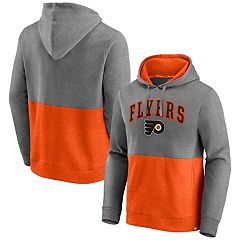Men's Fanatics Branded Orange Philadelphia Flyers Puck Deep Lace-Up Pullover Hoodie