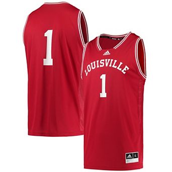 Men's adidas #1 Red Louisville Cardinals Reverse Retro Jersey