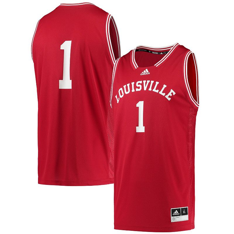 Mens adidas #1 Red Louisville Cardinals Reverse Retro Jersey, Size: XL, LO