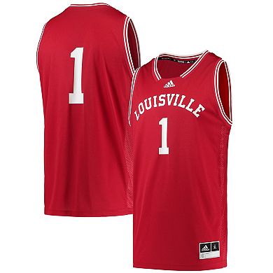 Men's adidas #1 Red Louisville Cardinals Reverse Retro Jersey