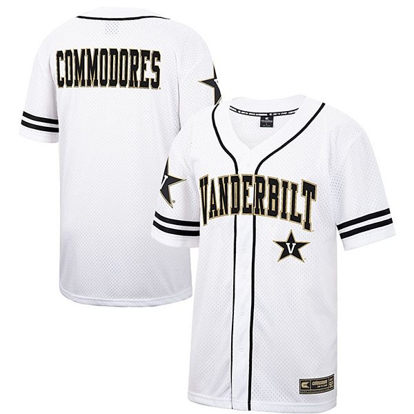 Men's Colosseum Black Vanderbilt Commodores Free Spirited Mesh Button-Up Baseball  Jersey