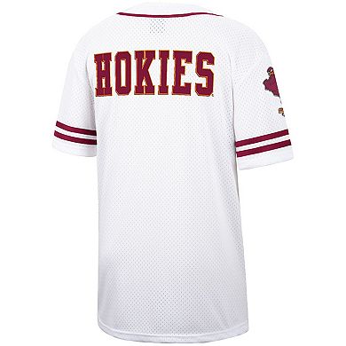 Men's Colosseum White/Maroon Virginia Tech Hokies Free Spirited Baseball Jersey