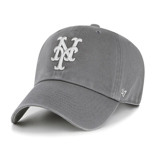 Men's '47 Gray New York Mets Tonal Ballpark Clean Up Adjustable Hat