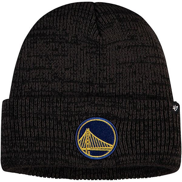 Youth Golden State Warriors Royal/Black Logo Outline Cuffed Knit Hat