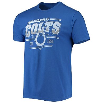 Men's Junk Food Royal Indianapolis Colts Throwback T-Shirt