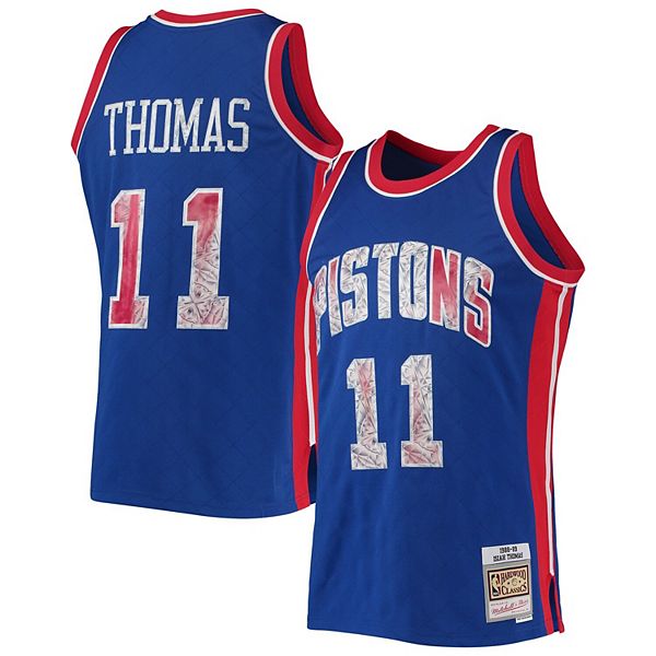 Detroit Pistons Isiah Thomas 1988 Hardwood Classics Road Swingman
