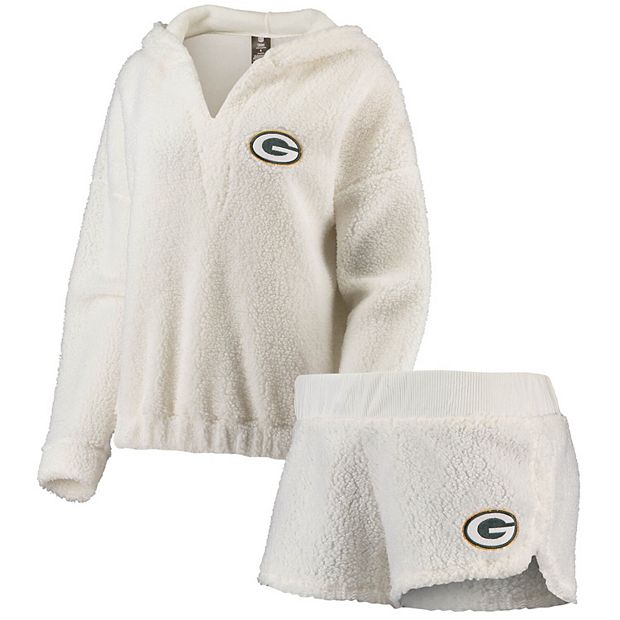 Buy the Mens Beige Green Bay Packers Embroidered Logo Hooded