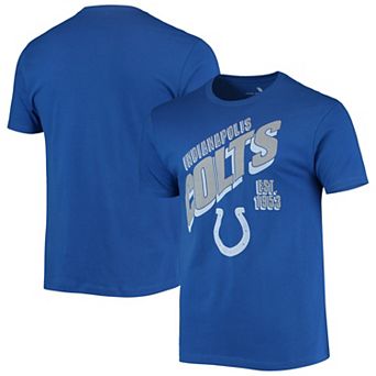 Men's Junk Food Royal Indianapolis Colts Slant T-Shirt