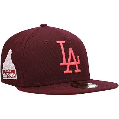 Men's New Era Maroon Los Angeles Dodgers Color Fam Lava Red Undervisor ...